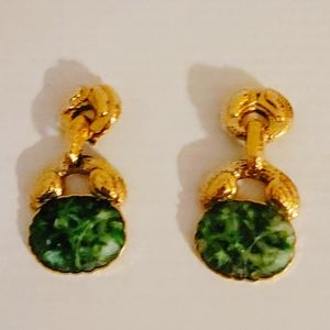Edgar Berebi Earrings Clip On Green Gold